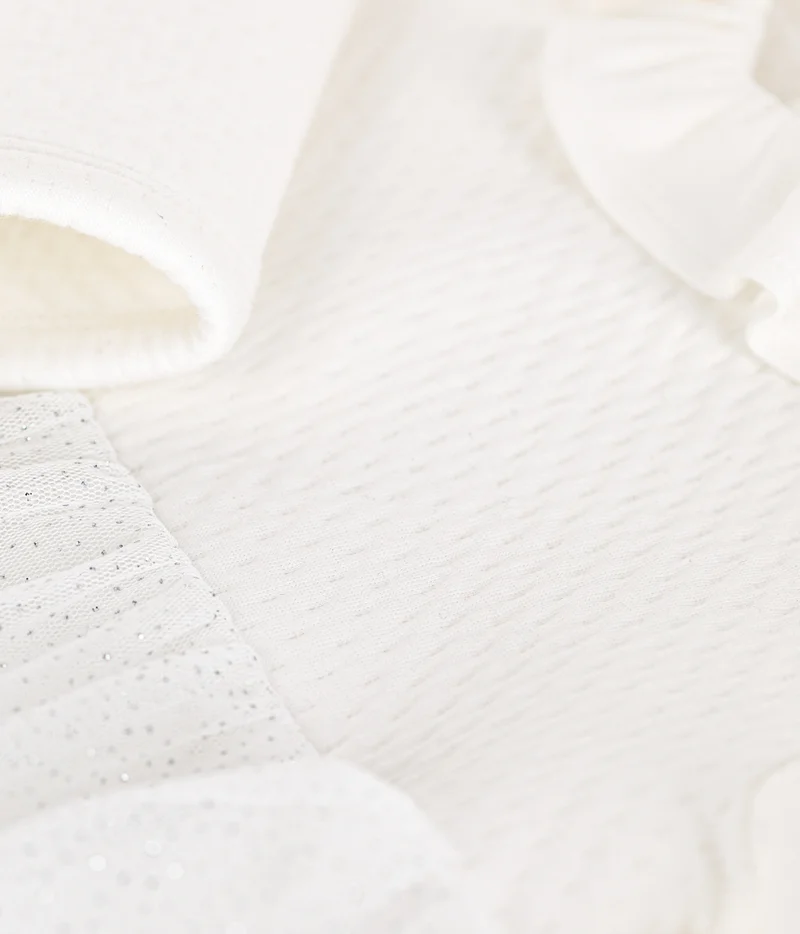 Petit Bateau Babies' dress in tube knit and tulle