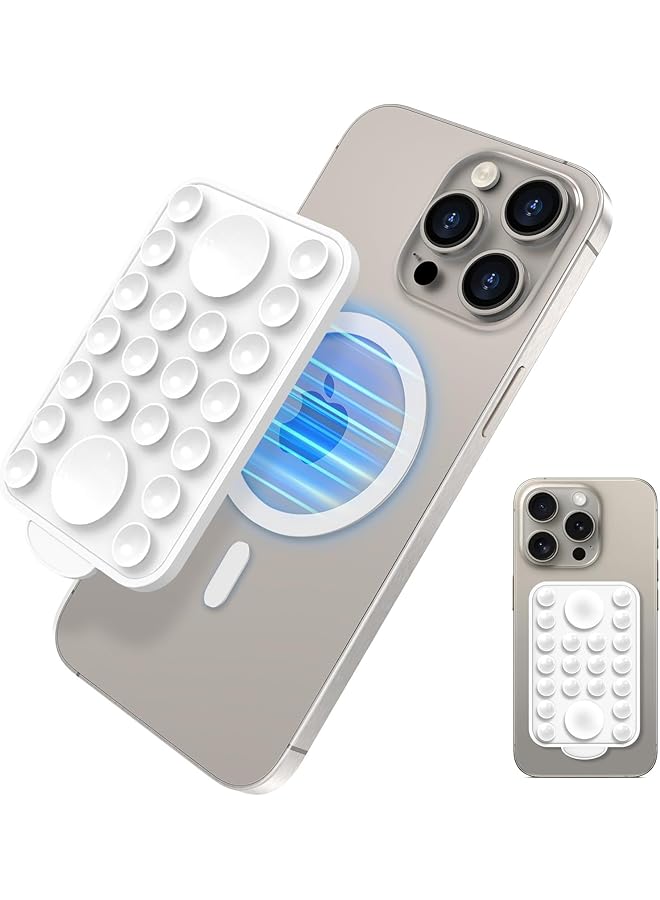 Excefore Suction Cup Phone Mount For Mag-Safe, Magnetic Suction Cup, For Shower Wall Cell Videos Selfies Creator Sharer, Tiktok Videos And Selfies, Mirror Shower Phone Holder - Image 1