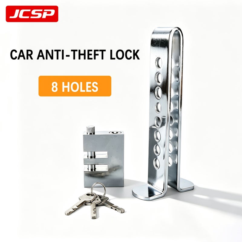 8-hole Car Clutch Brake Pedal Anti-theft Lock Stainless Steel High-strength Anti Shear for Small Cars - Image 1