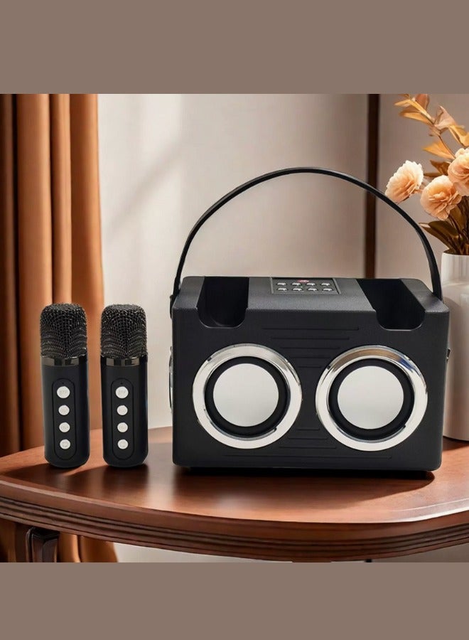 Agofyngs Dual 20W Bluetooth Karaoke Speaker with Dual Wireless Microphones, DSP Sound System for Home Entertainment & Party Use - Image 1