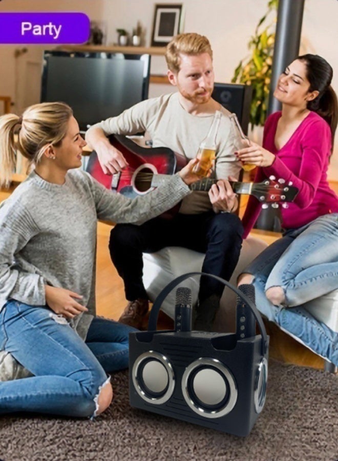 Agofyngs Dual 20W Bluetooth Karaoke Speaker with Dual Wireless Microphones, DSP Sound System for Home Entertainment & Party Use - Image 2