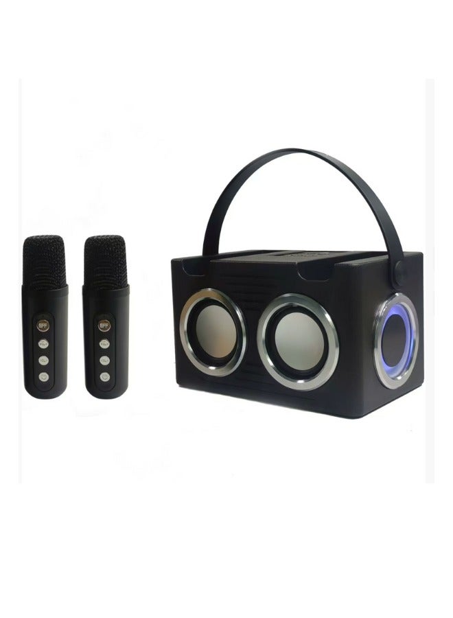 Agofyngs Dual 20W Bluetooth Karaoke Speaker with Dual Wireless Microphones, DSP Sound System for Home Entertainment & Party Use - Image 4