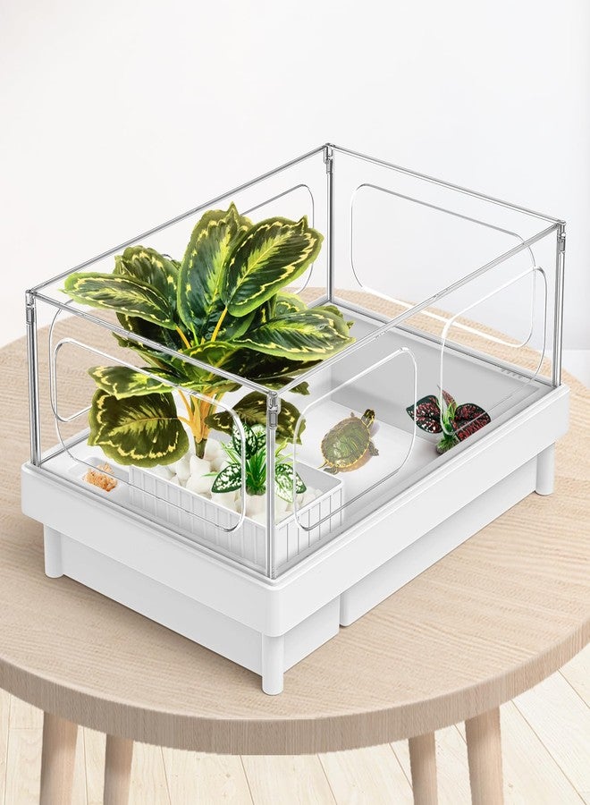 Moonorange Reptile Artificial Plants, Terrarium Plants Decorations Supplies, Aquarium Fish Tank Plant, Amphibian Habitat Hideout Tank Accessories(L Set-3pcs/C) - Image 4