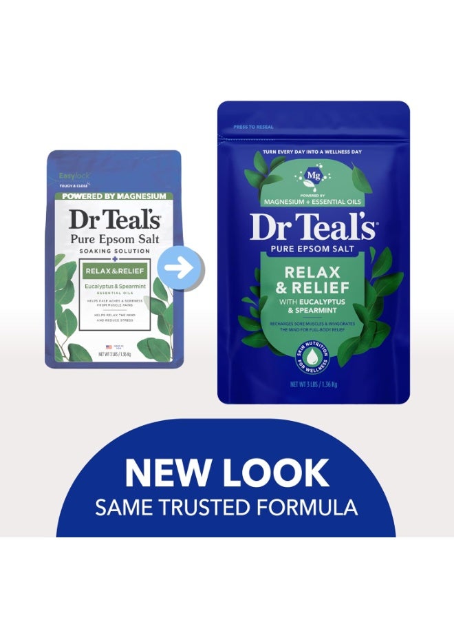 Dr. Teals Dr. Teal's Pure Epsom Salt Relax & Relief with Eucalyptus & Spearmint, 3 LBS - Image 3