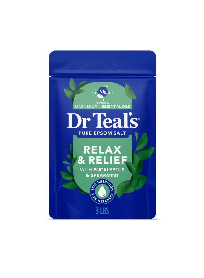 Dr. Teals Dr. Teal's Pure Epsom Salt Relax & Relief with Eucalyptus & Spearmint, 3 LBS - Image 1