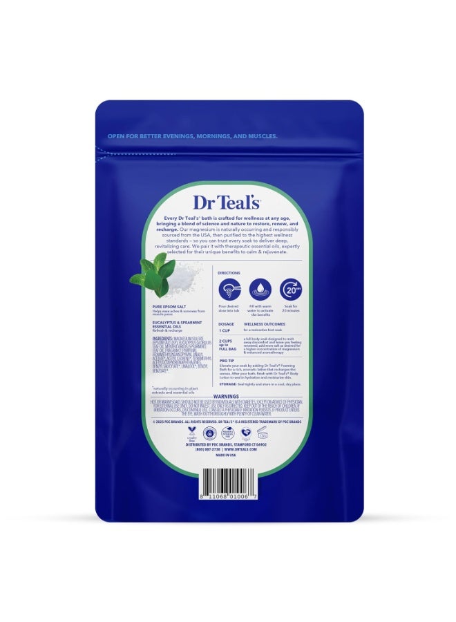 Dr. Teals Dr. Teal's Pure Epsom Salt Relax & Relief with Eucalyptus & Spearmint, 3 LBS - Image 2