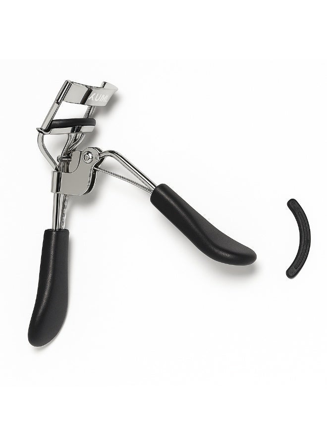 KUM Germany Professional Eyelash Curler Stainless Steel Lash Curler with Soft Silicone Pads Ergonomic Handle for Long Lashes Natural Curl Makeup Tool for Women - Image 1