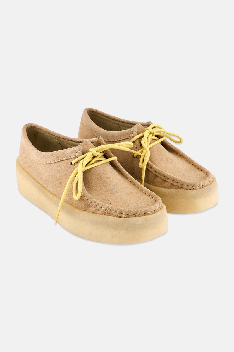 clarks Women Wallabee Cup Lace Up Casual Shoes, Cream  - Image 1
