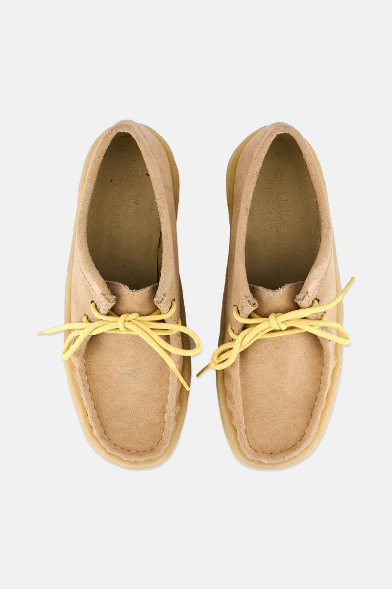clarks Women Wallabee Cup Lace Up Casual Shoes, Cream  - Image 3