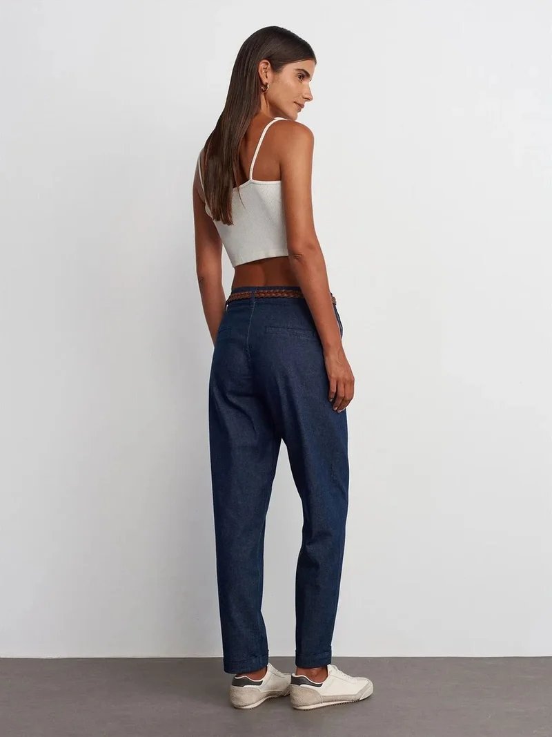 ديلفين DILVIN Women’s High-waist Straight-leg Jeans