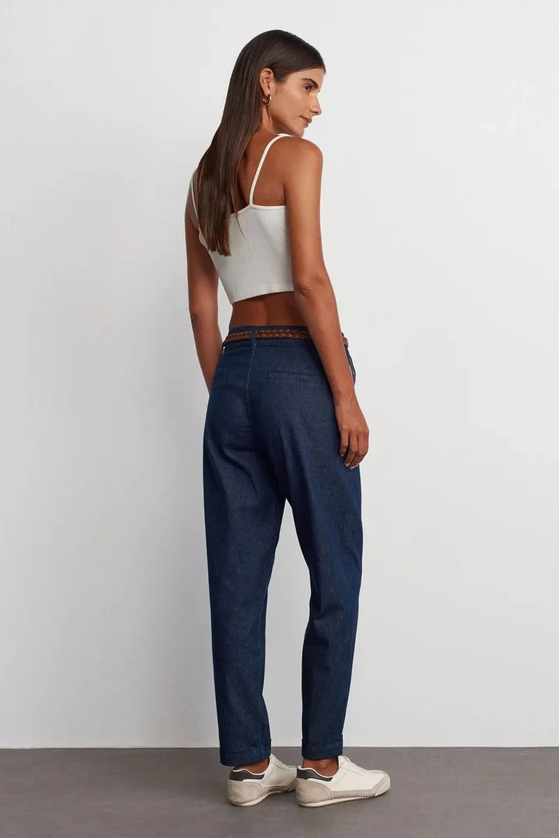 ديلفين DILVIN Women’s High-waist Straight-leg Jeans