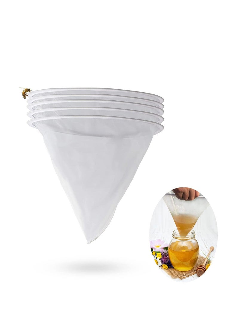 KASTWAVE 5 Pieces Honey Filter Strainer, Reusable Conical Nylon Honey Sieve, Professional Multifunctional Beekeeping Strainer,  Ultra-fine Mesh Strainer Tool for Honey Wine Wax Beer Nut Mil  - Image 1