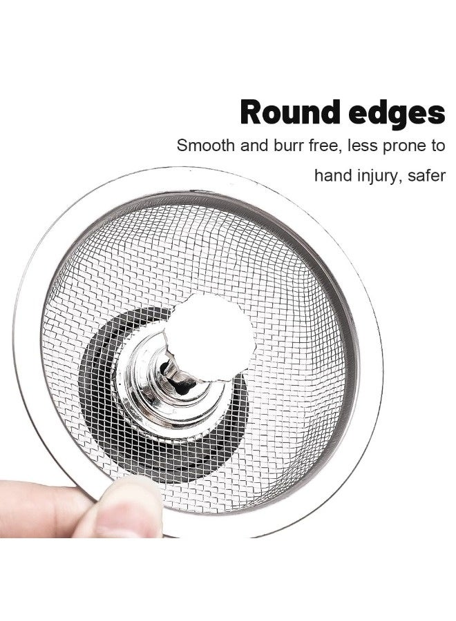 شيبشيب مصفاة حوض المطبخ بمقبض وسدادة، قطعتان، غطاء صرف متعدد الاستخدامات، سلة مصفاة للحوض، حماية ضد الانسداد، تقوم بتصفية بقايا الطعام والشعر - Image 3