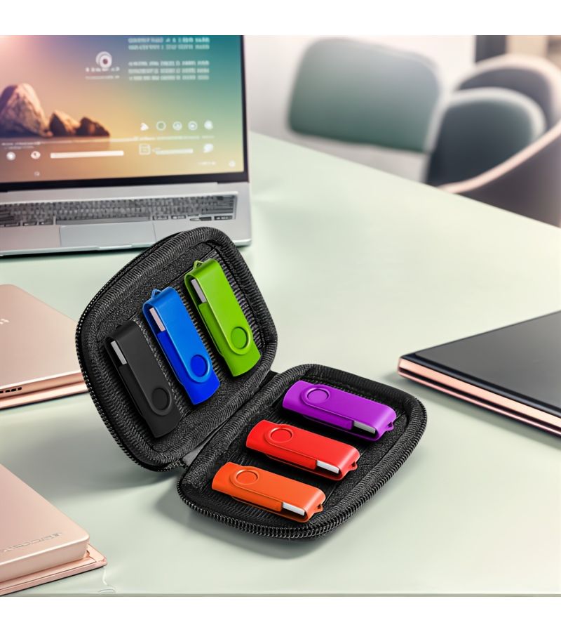حزمة 6 قطع من محركات الأقراص المحمولة USB 2.0 بسعة 32 جيجابايت، تخزين محمول مع حقيبة تخزين، مناسبة لنقل البيانات بين أجهزة الكمبيوتر المكتبية والمحمولة، هدية تجارية. - Image 5