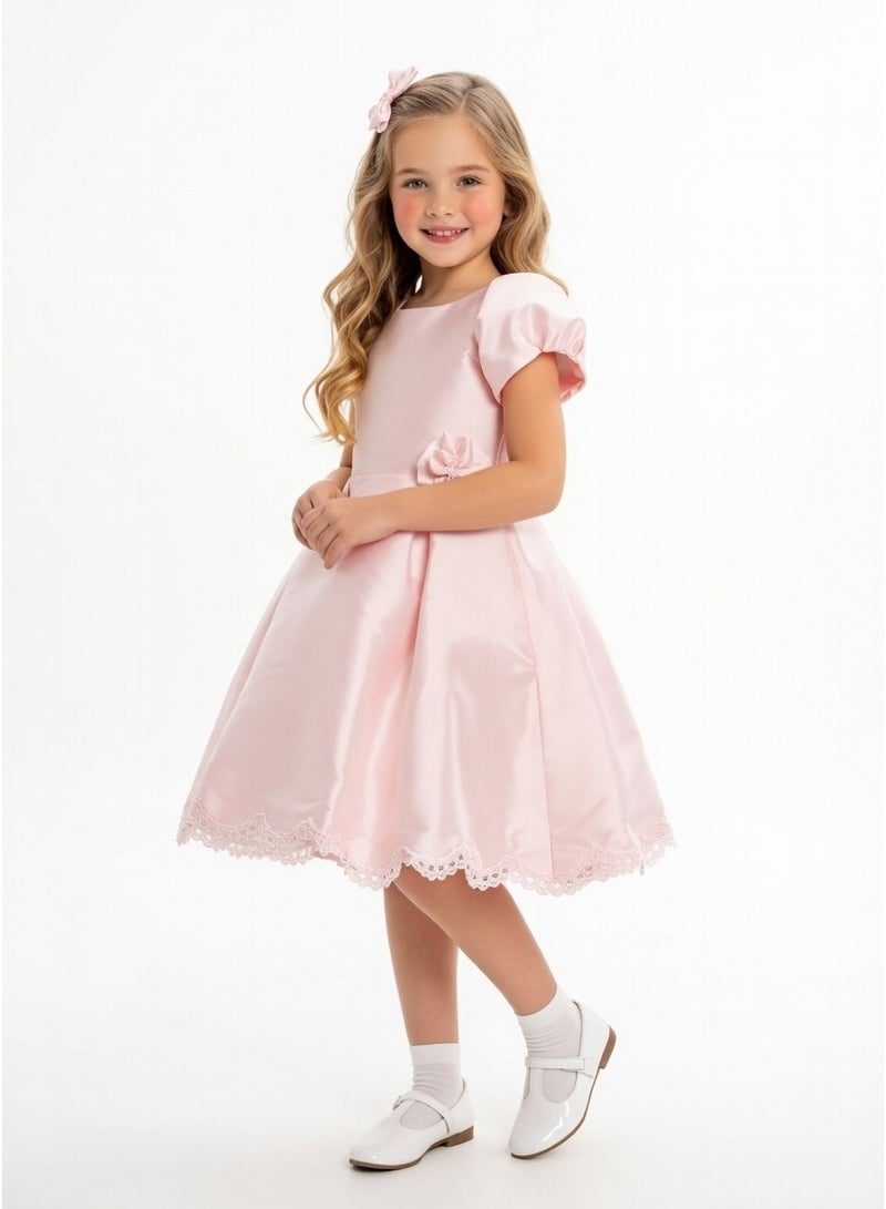 Queen PEACH Girls Party Dress, Princess Dress Party Wear Wedding Evening Formal Pageant Dance Gown for Birthday Kid Girls Elegant - Image 1