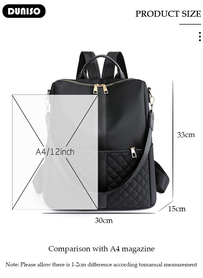 DUNISO - Women Backpack Purse, Waterproof Backpack for Girl Woman Black Travel Bookbag Lady Shoulder Bag, Lightweight Ladies Fashion Daily Backpack Anti-theft Casual Daypack - Image 1