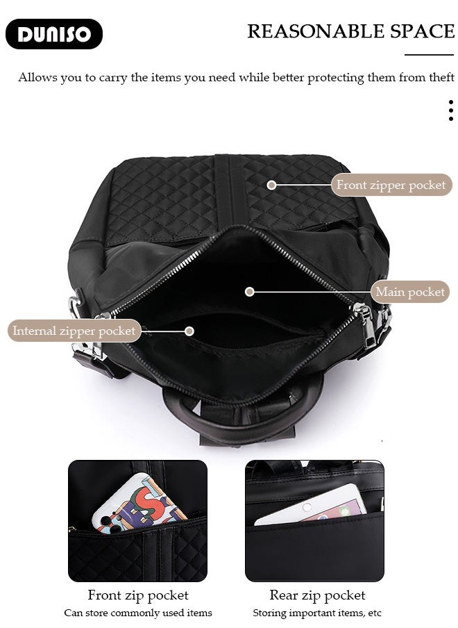 DUNISO - Women Backpack Purse, Waterproof Backpack for Girl Woman Black Travel Bookbag Lady Shoulder Bag, Lightweight Ladies Fashion Daily Backpack Anti-theft Casual Daypack - Image 1