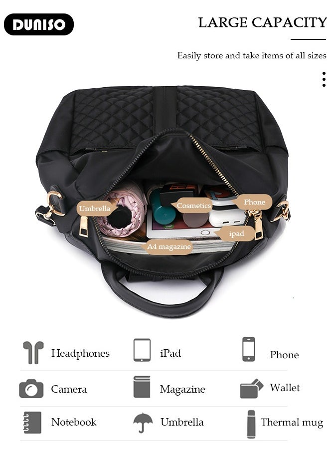 DUNISO - Women Backpack Purse, Waterproof Backpack for Girl Woman Black Travel Bookbag Lady Shoulder Bag, Lightweight Ladies Fashion Daily Backpack Anti-theft Casual Daypack - Image 1