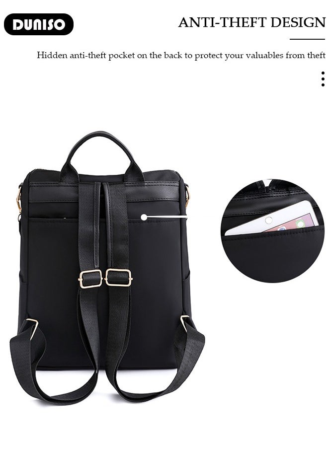 DUNISO - Women Backpack Purse, Waterproof Backpack for Girl Woman Black Travel Bookbag Lady Shoulder Bag, Lightweight Ladies Fashion Daily Backpack Anti-theft Casual Daypack - Image 1