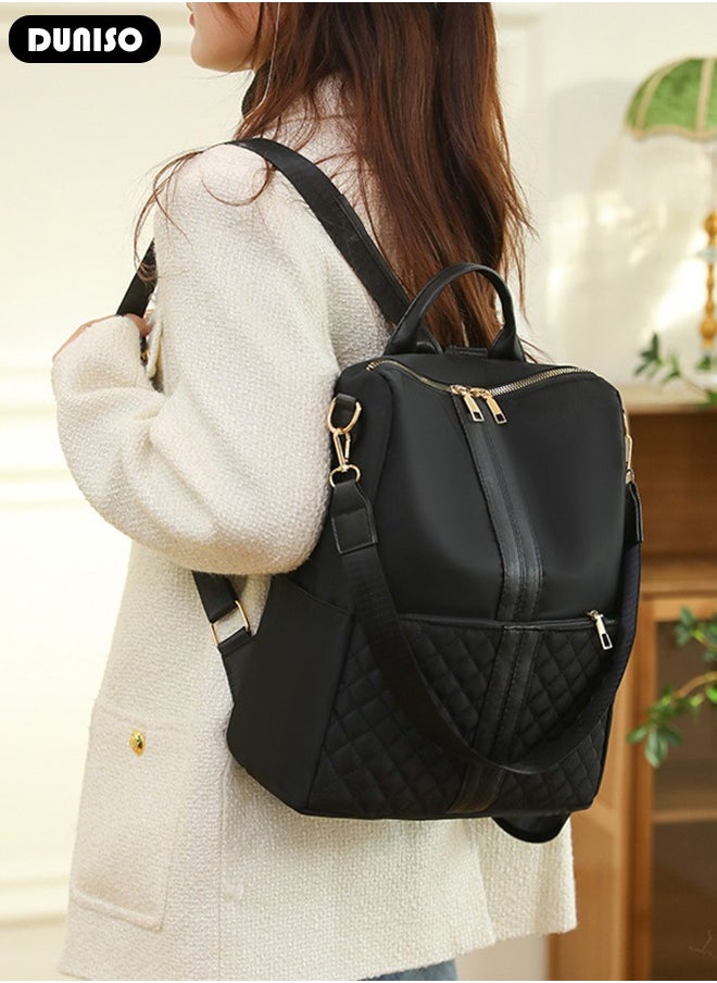 DUNISO - Women Backpack Purse, Waterproof Backpack for Girl Woman Black Travel Bookbag Lady Shoulder Bag, Lightweight Ladies Fashion Daily Backpack Anti-theft Casual Daypack - Image 1