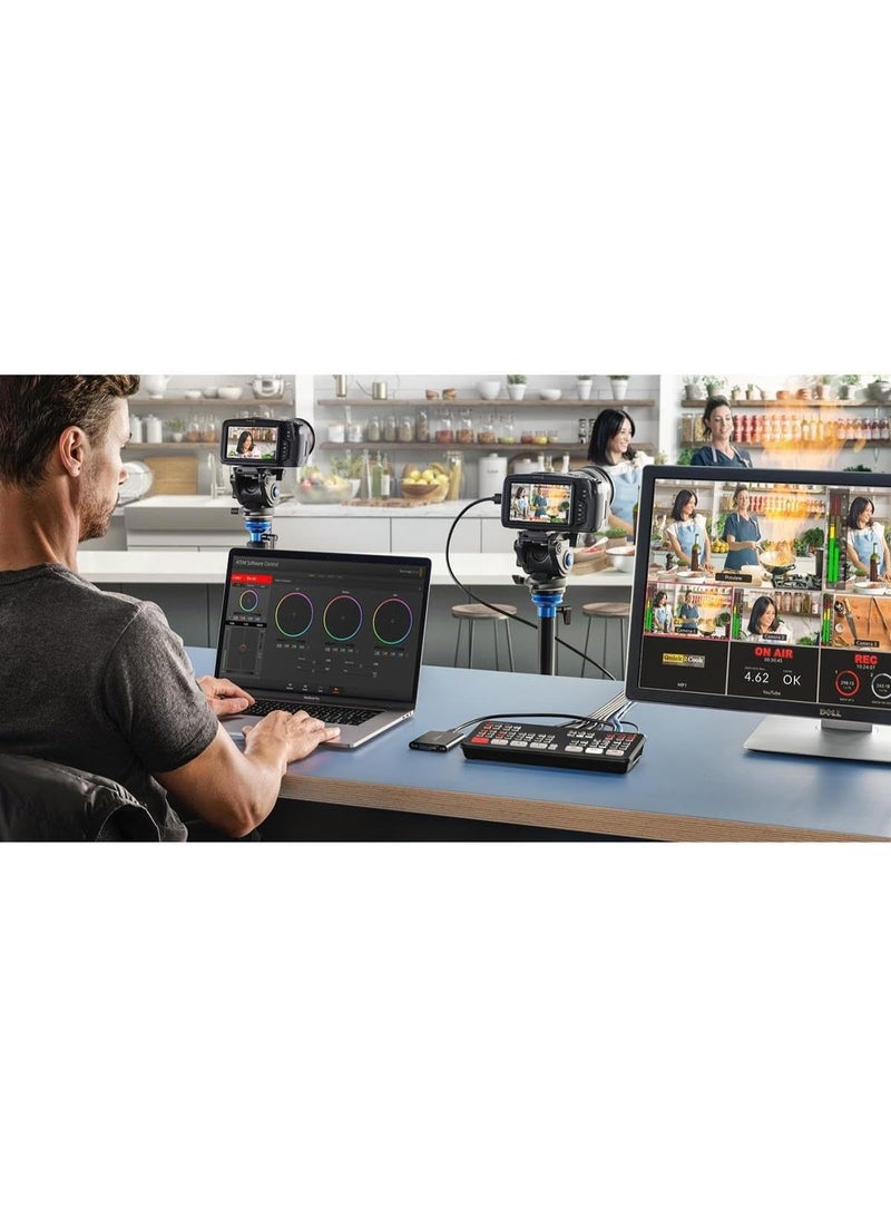 بلاك ماجيك ديزاين بلاك ماجيك ATEM Mini Pro – جهاز تبديل إنتاج مباشر بأربعة مداخل HDMI مع البث المباشر، التسجيل ودعم تعدد الكاميرات - Image 5