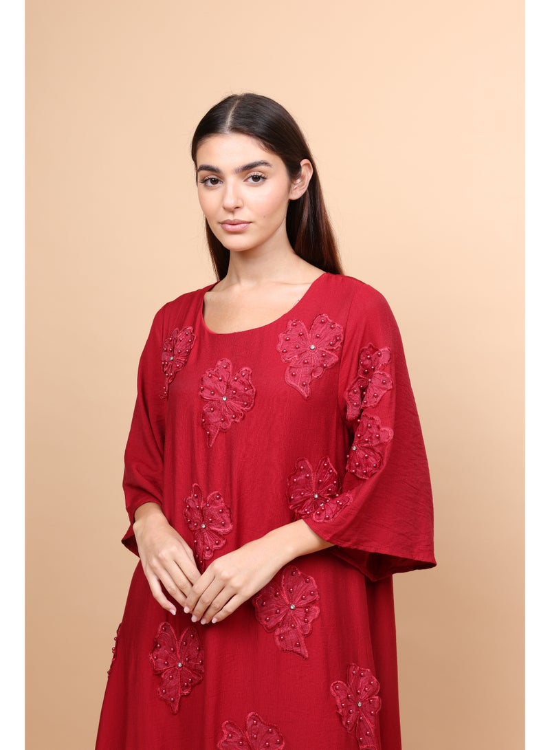 اكسا أزهار مطرزة بتفاصيل كريستالية جلابيات - Image 5