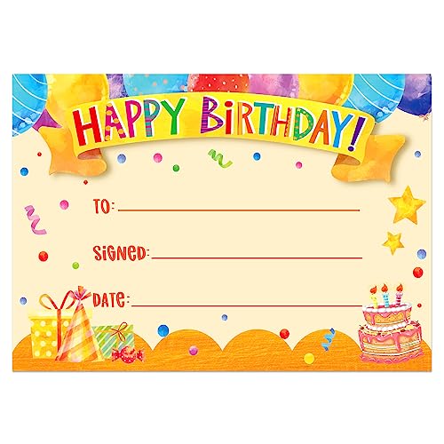 WhatSign 30Pcs Happy Birthday Award Certificates Gifts for Students from Teacher Birthday Cupcakes Award Certificate for Kids Classroom Birthday Kindergarten Elementary Back to School Teacher Supplies - Image 1