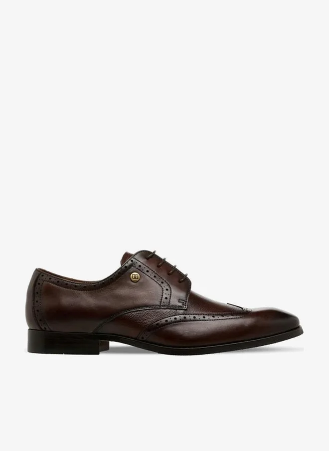 DUCHINI Men Lace-Up Leather Derby Shoes