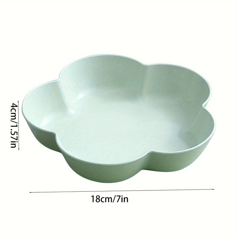 5pcs Purple Plastic Multipurpose Small Serving Tray with Bone Dropping Sector for Fruit Snack and Waste Disposal at Parties Restaurants and Gatherings - Image 3