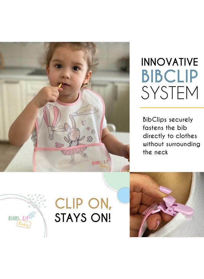 Bib Up Baby Premium Feeding Bib with Strong Bib Clip attachable to clothing, Pocket, Waterproof, Soft, Easy to Clean, BPA-Free for Infants, Toddler Girls, Boys 6-12/6-18 Months/1-3 years - Blue Coyote - Image 4