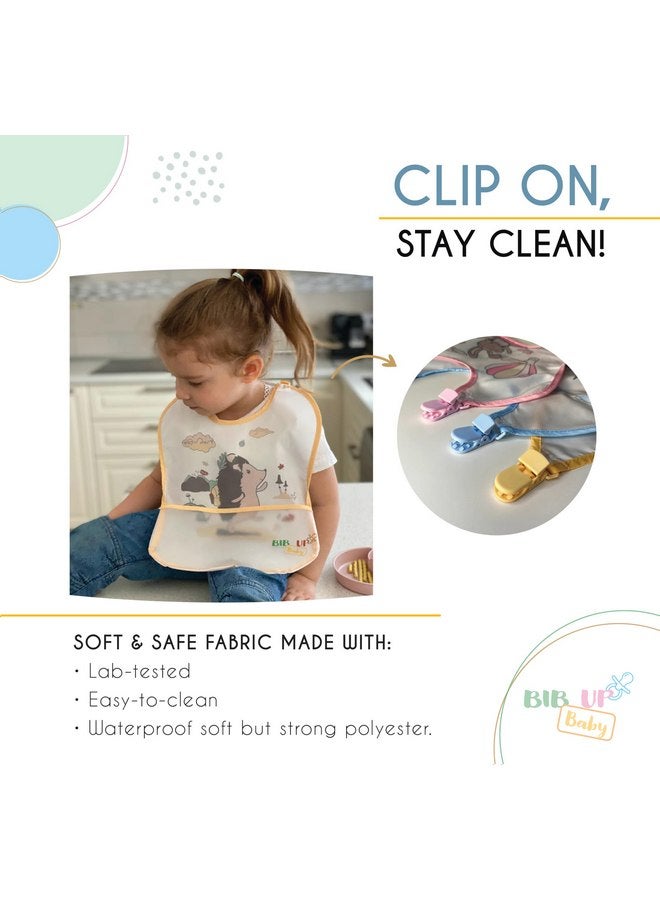 Bib Up Baby Premium Feeding Bib with Strong Bib Clip attachable to clothing, Pocket, Waterproof, Soft, Easy to Clean, BPA-Free for Infants, Toddler Girls, Boys 6-12/6-18 Months/1-3 years - Blue Coyote - Image 5