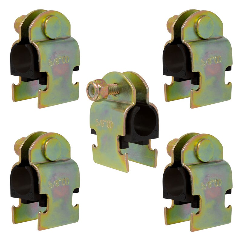 Rubber Cushion Strut Clamp 12 NOM 58 OD for Mounting Copper Piping PEX Pipe CVPC Tubing to Strut Channels 5 Pack