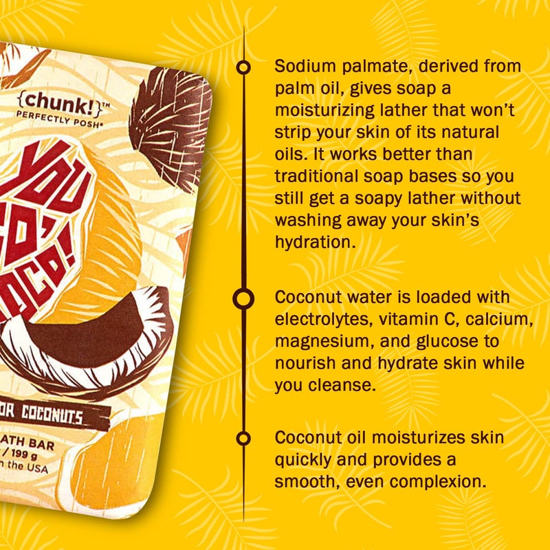 Perfectly Posh You Go Coco Big Bath Bar Nourishing Soap with Coconut Tropical Fragrance for Moisturizing Bath Time 7oz - Image 4