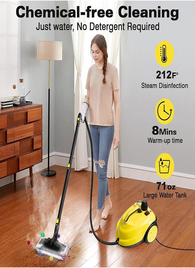 Steam Cleaner, Easy Fix Steam Cleaner for Furniture, 2 Liter Tank Capacity, 2000W, 5 Bar Steam Pressure for Cleaning Kitchen, Bathroom, Kills 99.99% of Viruses & Bacteria