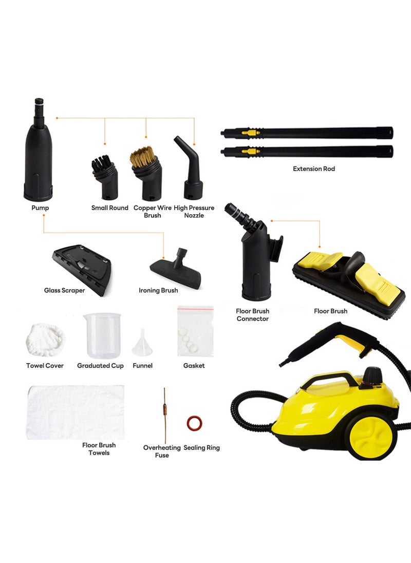 Steam Cleaner, Easy Fix Steam Cleaner for Furniture, 2 Liter Tank Capacity, 2000W, 5 Bar Steam Pressure for Cleaning Kitchen, Bathroom, Kills 99.99% of Viruses & Bacteria