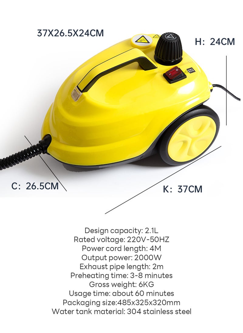 Steam Cleaner, Easy Fix Steam Cleaner for Furniture, 2 Liter Tank Capacity, 2000W, 5 Bar Steam Pressure for Cleaning Kitchen, Bathroom, Kills 99.99% of Viruses & Bacteria