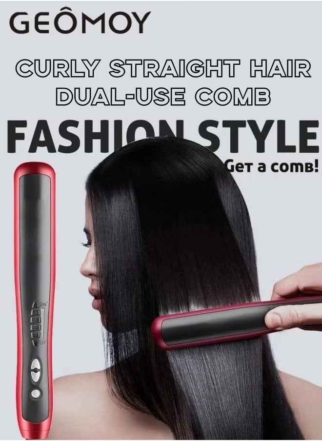 جيموي فرشاة فرد الشعر ، مشط شعر مستقيم للنساء ، تمليس الشعر بالحرارة لمدة 30 ثانية تسخين سريع مع 6 إعدادات لدرجة الحرارة ومشط مضاد للسخونة ، تصفيف لصالون منزلي ناعم كالحرير - Image 1
