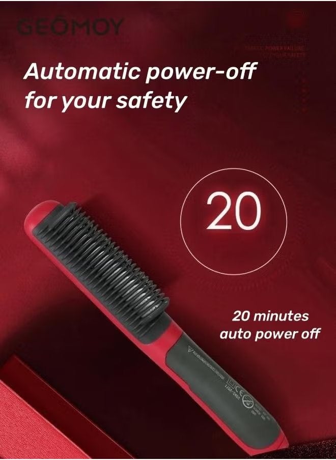 جيموي فرشاة فرد الشعر ، مشط شعر مستقيم للنساء ، تمليس الشعر بالحرارة لمدة 30 ثانية تسخين سريع مع 6 إعدادات لدرجة الحرارة ومشط مضاد للسخونة ، تصفيف لصالون منزلي ناعم كالحرير - Image 3