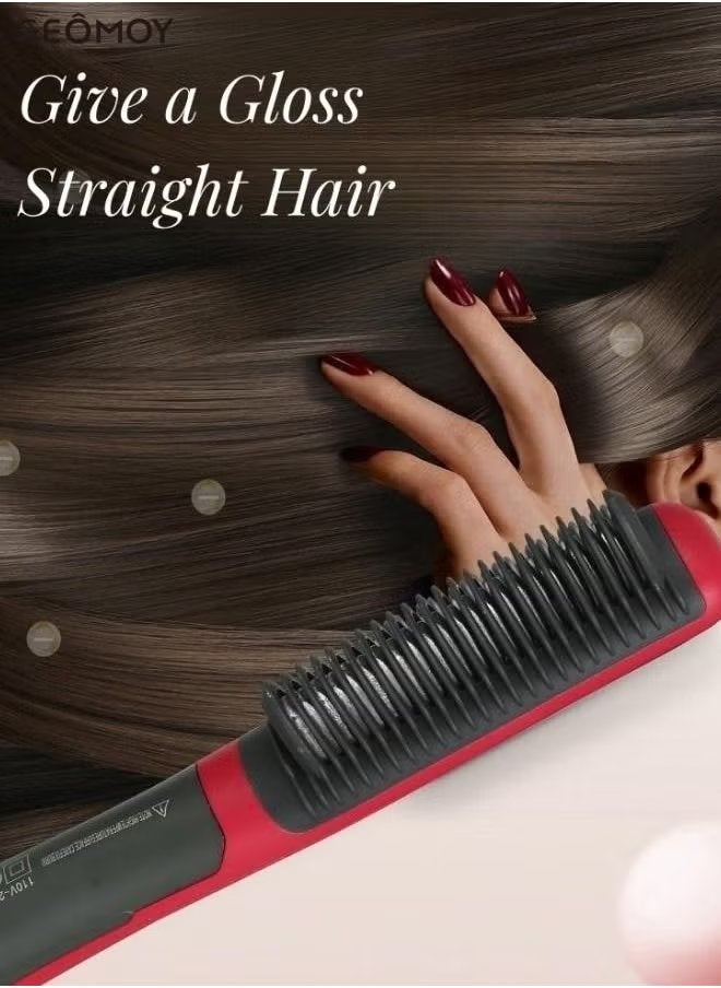 جيموي فرشاة فرد الشعر ، مشط شعر مستقيم للنساء ، تمليس الشعر بالحرارة لمدة 30 ثانية تسخين سريع مع 6 إعدادات لدرجة الحرارة ومشط مضاد للسخونة ، تصفيف لصالون منزلي ناعم كالحرير - Image 2