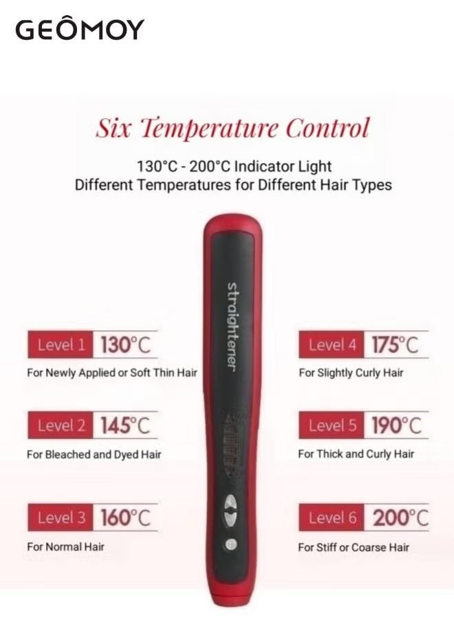 جيموي فرشاة فرد الشعر ، مشط شعر مستقيم للنساء ، تمليس الشعر بالحرارة لمدة 30 ثانية تسخين سريع مع 6 إعدادات لدرجة الحرارة ومشط مضاد للسخونة ، تصفيف لصالون منزلي ناعم كالحرير - Image 4