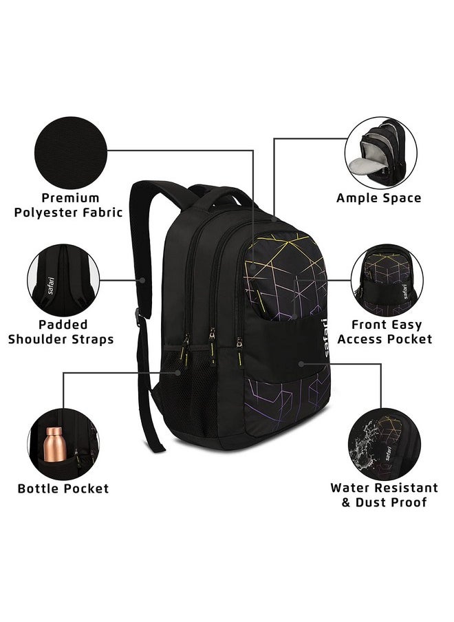 Safari Safari Hitech Large Size 35 Ltrs Water Resistant Standard Backpack - Black  - Image 2