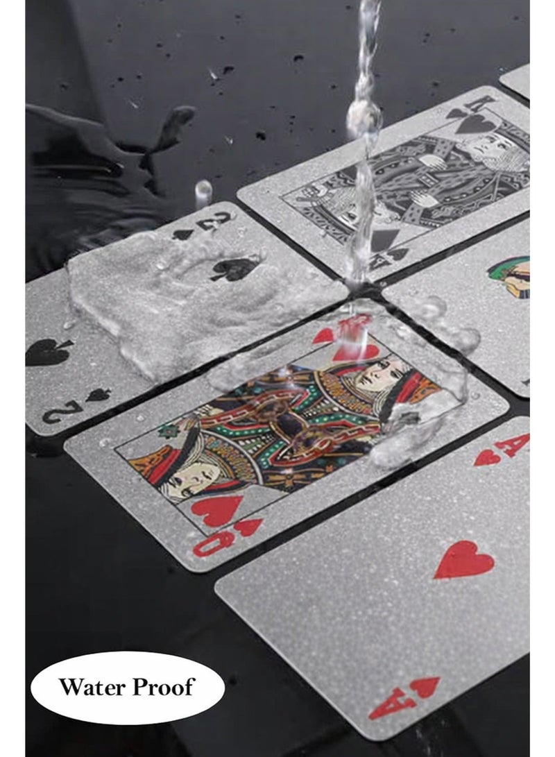 Souvenir Souq Elegant Embossed Silver Foil Card Deck designed with a sleek metallic finish and textured surface—ideal for game nights, gifting, return gifts, and party favours. - Image 4