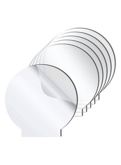 SMARTPOINTS 6 Pieces Acrylic Sheet Clear Cast for LED Light Base, 0.08 Inch/ 2 mm Thick Transparent Panel Board with Protective Film Valentine's Day Table Signs DIY Display Projects Craft (Round)  - Image 1