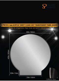 SMARTPOINTS 6 Pieces Acrylic Sheet Clear Cast for LED Light Base, 0.08 Inch/ 2 mm Thick Transparent Panel Board with Protective Film Valentine's Day Table Signs DIY Display Projects Craft (Round)  - Image 5