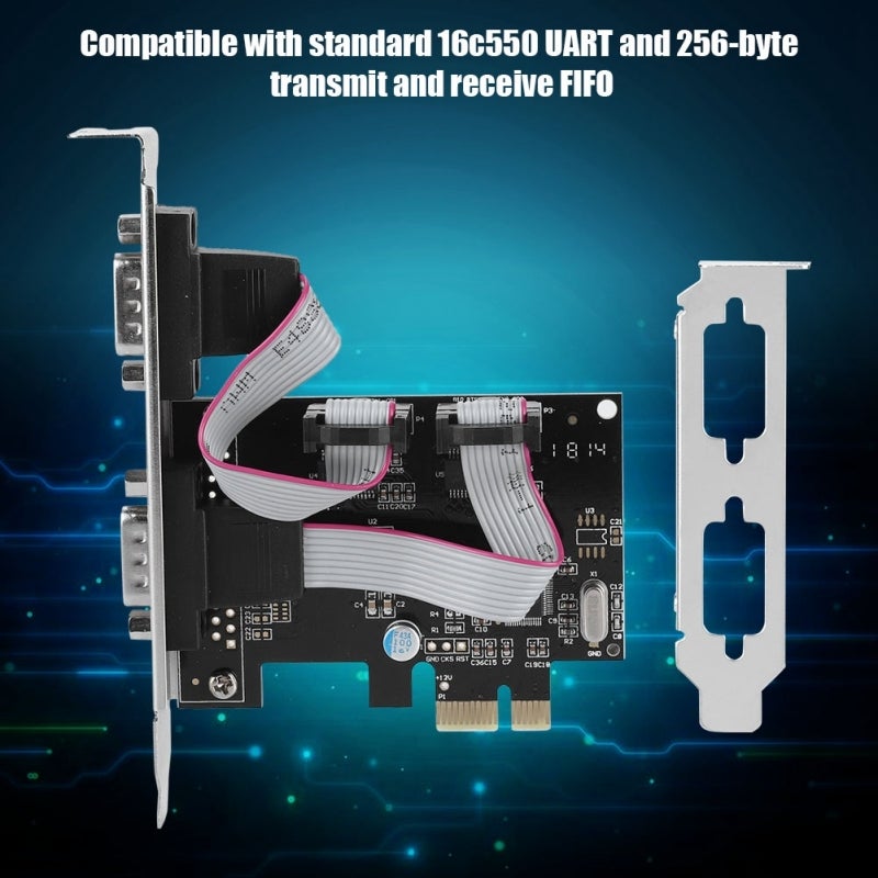 محول منفذ تسلسلي Pci-E Rs232: قناة مزدوجة الاتجاه كاملة السرعة 2.5 جيجابت في الثانية - وحدة تحكم PCI Express قابلة للربط والاستخدام مباشرة لتوسيع سطح المكتب متعدد الأنظمة الأساسية - Image 2