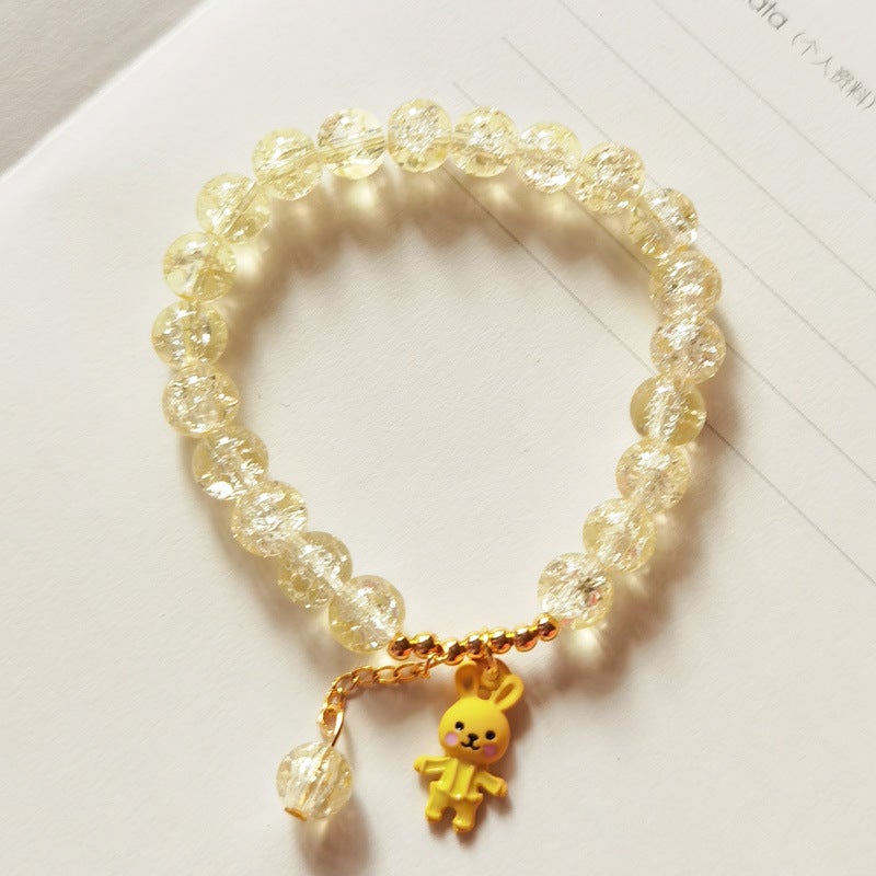 Spring And Pop Crystal Bracelet Women'S Multi-Pendant Small Fresh Girlfriends 8Mm Color Crack Glass Crystal Bracelet - Image 1