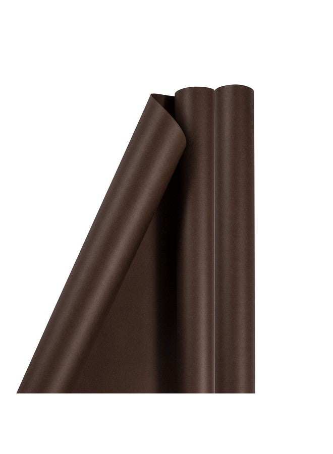 JAM Paper Gift Wrap - Matte Wrapping Paper - 50 Sq Ft Total (30 In X 10 Ft Each) - Matte Chocolate Brown - 2 Rolls/Pack - Image 1
