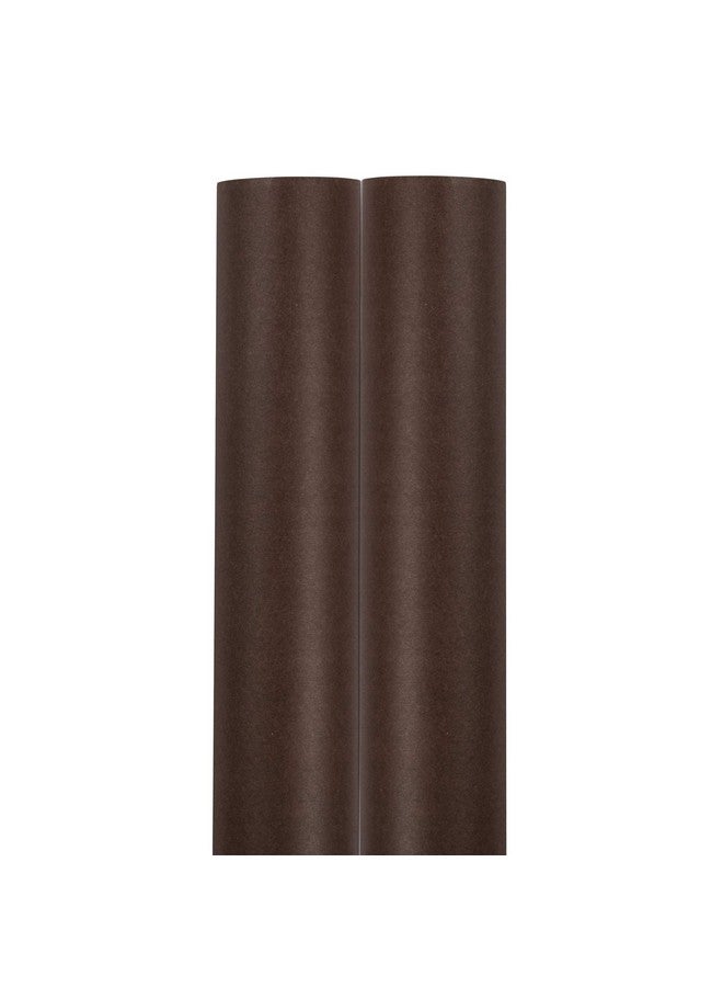 JAM Paper Gift Wrap - Matte Wrapping Paper - 50 Sq Ft Total (30 In X 10 Ft Each) - Matte Chocolate Brown - 2 Rolls/Pack - Image 3