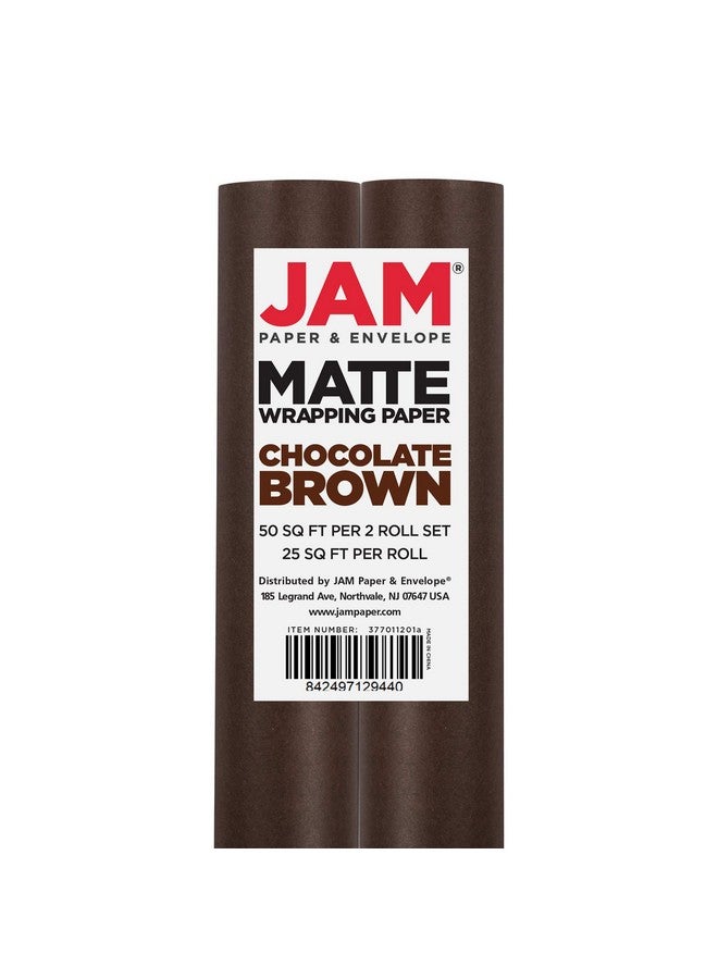 JAM Paper Gift Wrap - Matte Wrapping Paper - 50 Sq Ft Total (30 In X 10 Ft Each) - Matte Chocolate Brown - 2 Rolls/Pack - Image 4