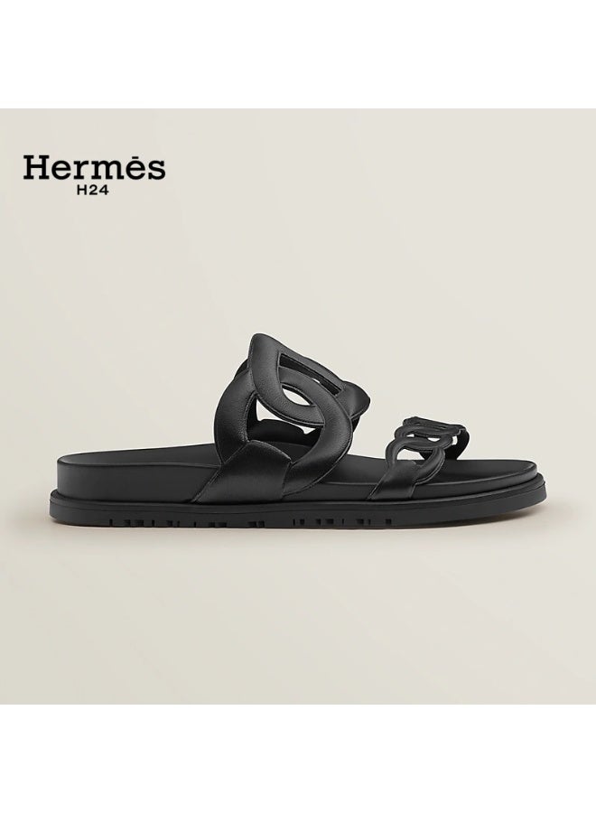 Hermes H24 Extra Sandal Techno-sandal in Nappa Leather  Metallic Anatomical Rubber Sole - Image 2